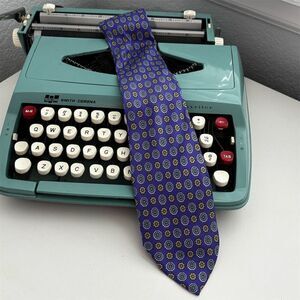 Fendi Blue and Yellow Patterned Tie